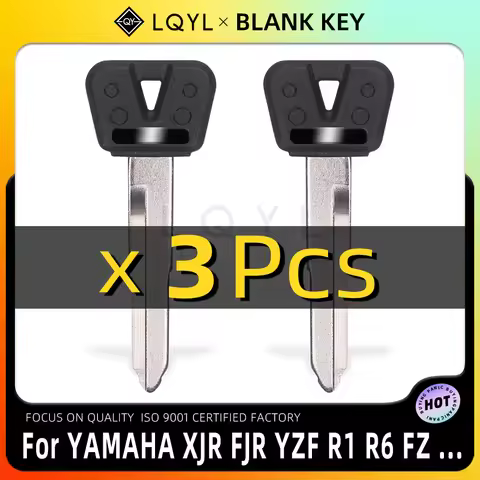 3Pcs Blank Key Motorcycle Replace Uncut Keys For YAMAHA SVS400 XJR1200 FJR1300 R1 R6 FZ1 FZ4 FZ6 FZ8