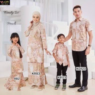 BAJU RAYA BATIK SEDONDON FAMILY SET MURAH BABY PLUS SIZE 4XL  MAROON KURUNG LABUH KEBAYA KURUNG MODE