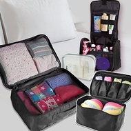 行李箱衣物收納袋 雙層收納包 盥洗包 內衣包 加厚高丹數 4件組