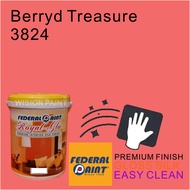 3824 berryd treasure ( 5L ) FEDERAL PAINT ( ROYAL GLO EASY CLEAN ) PREMIUM INTERIOR SILK FINISH EASY