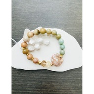 Alashan Agate Coral Jade Bracelet 阿拉善