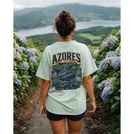Azores Portugal Comfort Colors 1717 T-Shirt: Garment-Dyed Whale & Volcanic Island Back Print