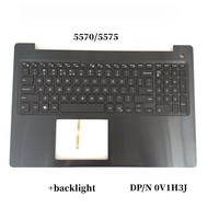 New US For Dell Inspiron 15 5570 5575 Laptop Keyboard with Palmrest Backlight Black V1H3J 0V1H3J