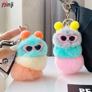 Creative Caterpillar Keychain Plush Key Ring Student Keyrings Bag TF Family