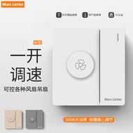 Type Switch Dual-Control Variable Speed Electric Fan Regulator One-Open Ceiling Fan Panel Switch Ste