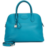 Hermès Bleu Aztec Clemence Bolide 35 Palladium Hardware, 2014