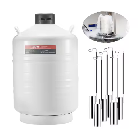 SucceBuy Liquid Nitrogen Tank 30L Aluminum Alloy Liquid Nitrogen LN2 Tank Dewar Beauty Industry Seme