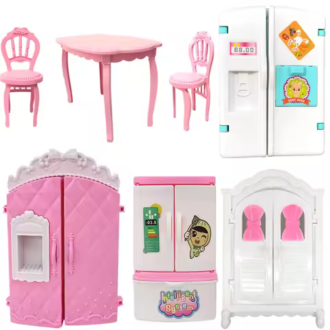 NK 1 Set 11.5 Inch Dolls Shoes Fashion Closet Table Fridge Wardrobe For 1/6 Dolls Accessorie Furnitu