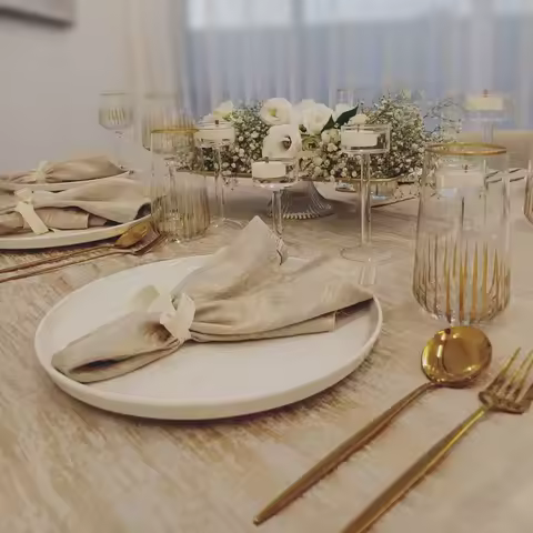 Designer Mail's Table Cloth Napkin Set Great Quality Dinner Tablecloth with White Box