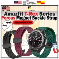 Amazfit T-Rex 3 / Amazfit T-Rex 2 Strap Magnet Buckle Silicone Porous Strap 22mm,Tali Jam Amazfit T-