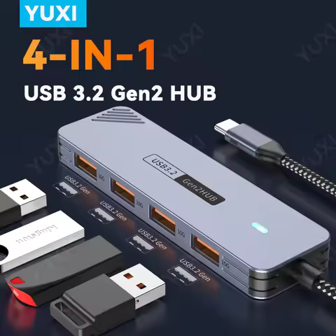 USB 3.2 Gen2 HUB Multiport Splitter USB A Type C HUB 10Gbps OTG Adapter For MacBook iPad Laptop 4 Po