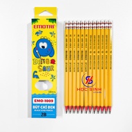 Box of 12 Emo-1009 2B Wooden Pencils, G-Star Brand, Gold Body, Dark Graphite, Sharpening, No Breakag