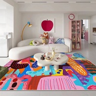 [in stock] Dopamine Carpet Cartoon Thick Full-Coverage Velvet Large Rug Easy to Clean Non-Slip Door 