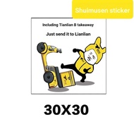 Funny Stickers Takeaway Guy Express Creative Car Stickers Today's Takeaway Meituan Ele.me SF Express