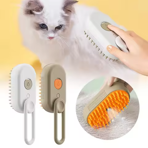 3in1 Steam Brush Steam Cats Comb Water Steam Cat Brush Electric Spray Hair Brushes Cats Massage Groo