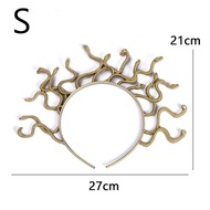 Bando Medussa Medusa Tanduk Aksesoris Rambut Halloween Headband Cosplay Pesta Halloween Props Terbai