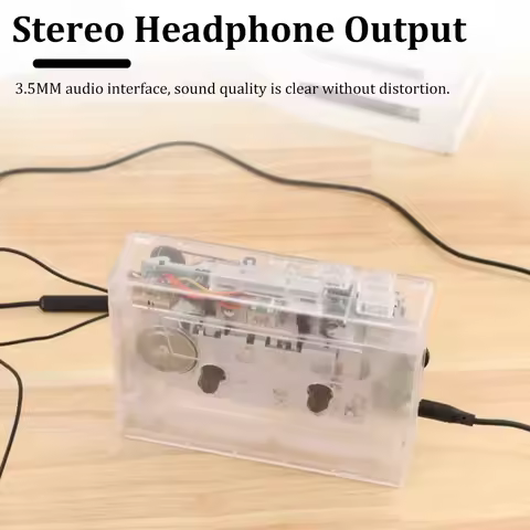 HIFI Sound Retro Nostalgia Bluetooth5.0 tape player Transparent Tape PlayerDual Track Can Automatica