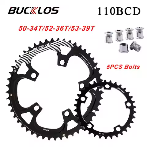 BUCKLOS 110BCD Chainring Road Bike Chainring 50-34T 52-36T 53-39T Folding Bicycle Chainwheel 110 BCD