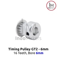 Timing Pulley GT2-6mm 16 Teeth Bore 6mm for 6mm GT2 Belt