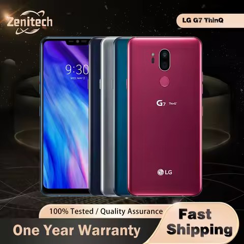 Original LG G7 ThinQ G710N G710VM 4G Mobile Phone 6.1" 4GB RAM 64GB ROM 16MP+8MP Snapdragon 845 Octa