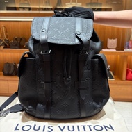 Louis Vuitton Christopher PM 黑色壓紋牛皮後背包