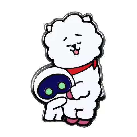 Bt21 Van Rj Inspired Army Fans Gift Enamel Brooch Space Robot Guardian Alpaca Cartoon Kim-Seokjin La