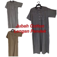 Jubah lelaki lengan pendek cotton jubah mekah- Ready stock