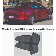 Mazda 3 sedan 2020 onwards 4 pieces magnetic shade.