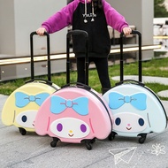 กระเป๋าเดินทางมีล้อลากสำหรับเด็กกล่องเดินทางกระเป๋าเดินทางกระเป๋าเดินทางกล่องล้อสากลเสียงเงียบ3D การ์ตูนขนาด20นิ้ว
