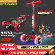 FEO Scooter Kids 3WD Scooter For Kids Kick Scooter With Flashing Wheels Height Adjustable Foldable S