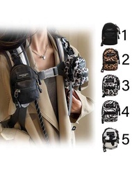 1 Pieza Bolso De Personalidad De Leopardo De Moda, Estampado De Vaca, Cebra, Correa Ajustable Para El Hombro, Bolso De Labios, Bolso Para Llaves, Bolso Versátil Y Moderno, Mini Mochila Estilo Bandolera, Puede Ser Utilizado Como Bolso Colgado De Mujer