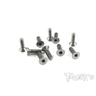 TSS-310C // T-Work's 3mm x 10mm 64 Titanium Hex. Countersink Screw 10pcs.