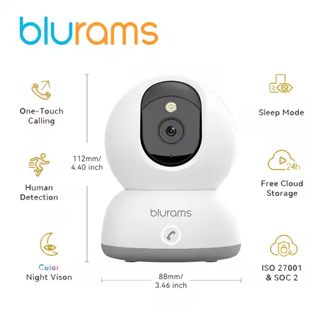 blurams Indoor Security Camera 2K, Home Security Camera for Dog/Baby Monitor/Elder, Security Camera 