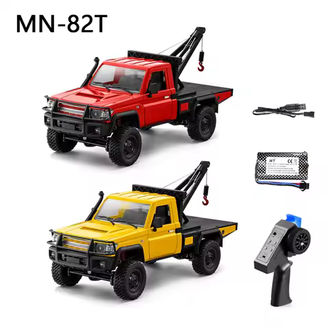 MN82T RC Crawler 1/12 2.4G 4WD Remote Control Off-road Pickup Simulation Crane Vehicle Electric Clim