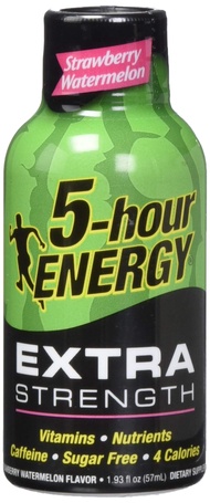 5-Hour Energy Extra Strength Strawberry Watermelon Energy Shot 1.93 oz. Bottle