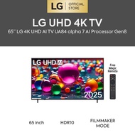 65 Inch LG 4K UHD AI TV UA84 HDR10 (2025)