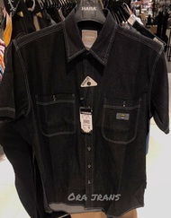 #เชิ้ตยีนส์Hara.  เชิ้ตยีนส์สีดำแขนสั้น ผ้านิ่ม ใส่สบายไม่ร้อน