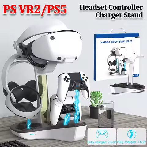 Charging Dock for PS5 PS VR2 Headset Stand Controller Charger Station LED Indicator Light Storage He