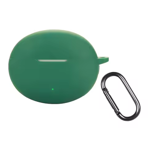 For Oppo Enco Free4 Silicone Case Wireless Earphones Protective Cover with Anti-Lost Buckle - Blacki