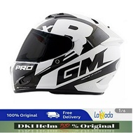 Helm GM full face New motip putih hitam original