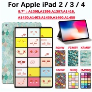 For Apple iPad 2 / iPad 3 / iPad 4 9.7'' A1395,A1396,A1397;A1416,A1430,A1403;A1459,A1460,A1458 Fashion tablet protective case iPad 9.7'' high quality Colored checkeredanti expression arabesques flip leather stand cover For iPad case