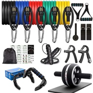 Resistance Bands Set Workout Bands，8-in-1 Ab Wheel Roller Kit with Knee Pad,Push Up Bars,Hand Grip S