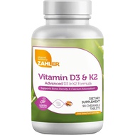 Zahler - Vitamin D3 & K2 Chewable Supplement (90 Count) - Certified Kosher K2 D3 Vitamin 5000 IU Del