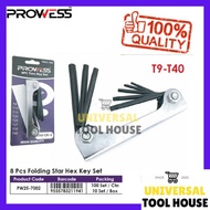 PROWESS 8 PCS FOLDING TORX STAR HEX ALLEN KEY (T9 - T40) | ALLEN KEY | TORX KEY SET