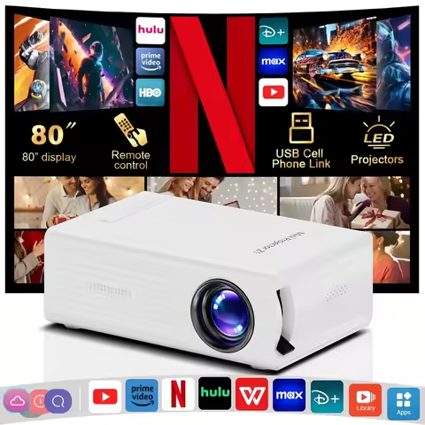 Projector Z1 Native 1080P 20 Lumens Manual Focus Home Theater Projector with HDMI USB AV 3.5mm Audio