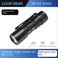 LOOP GEAR SK03 EDC Flashlight Outdoor Aluminum Alloy Strong Light Ultra Bright Long Range Multi func