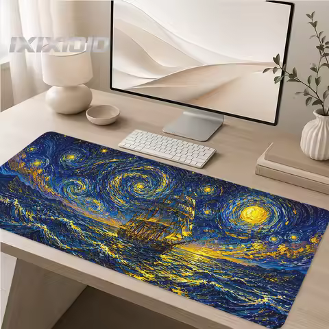 Mouse Pad Blue Sea Starry Night Gaming printon demand Home Custom Mousepad XXL MousePads Natural Rub