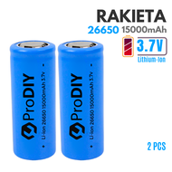 PRODIY RAKIETA 15000MAH 3.7v Battery 26650 Original 26650 Rechargeable Battery 26650 Bateri Li-ion B