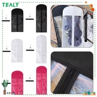 TEALY Wig Storage Bag, With Hanger Water Dust-Proof Wig Bag, Protect Wooden Hangers Extra Long Custo