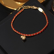 Number Bracelet++ Non-Fade Throwing 4+Small Gourd < High Version > Red String 0.0518k Gold Thickness